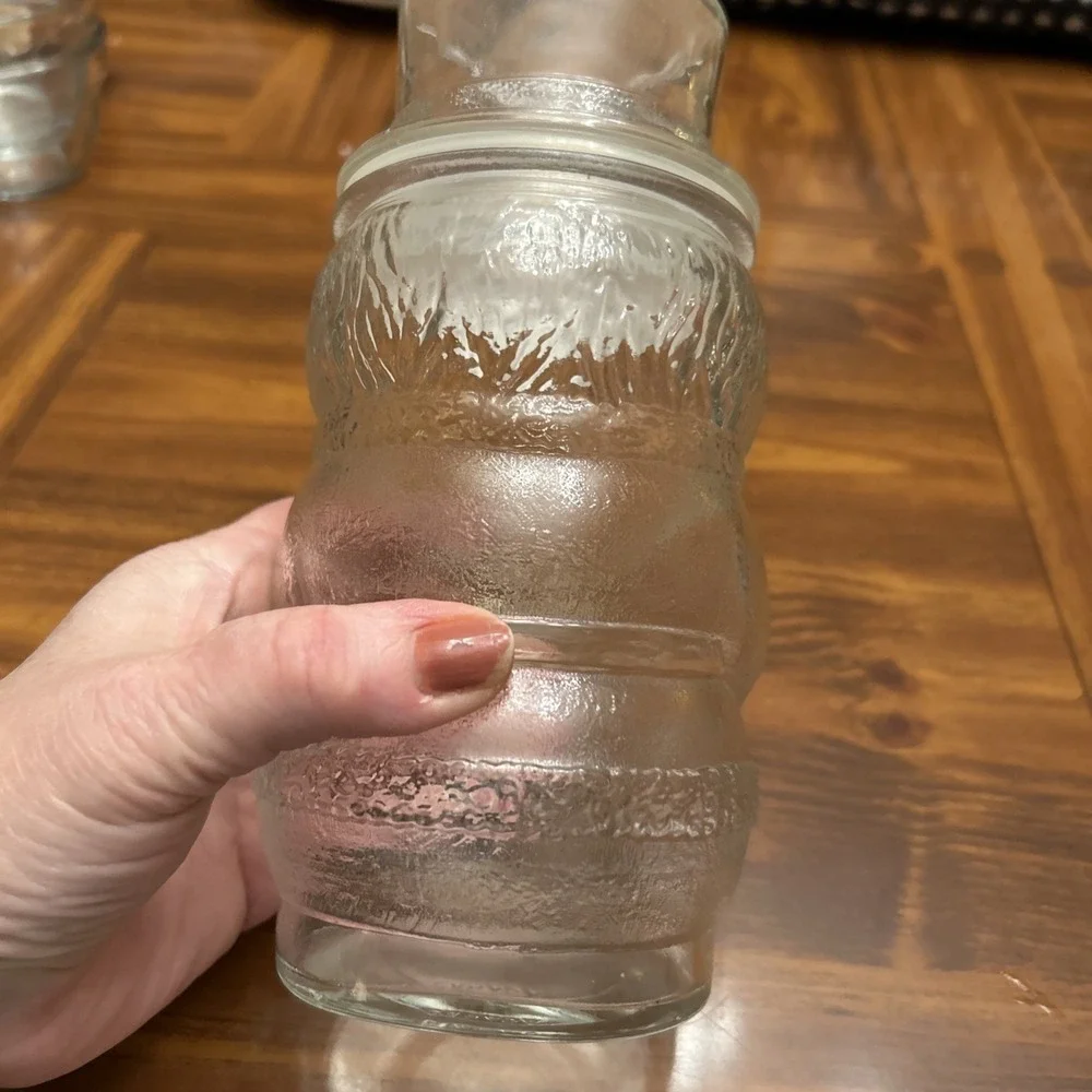 Vintage Glass Santa Candy Jar Marked Canada‎ 8 Inches